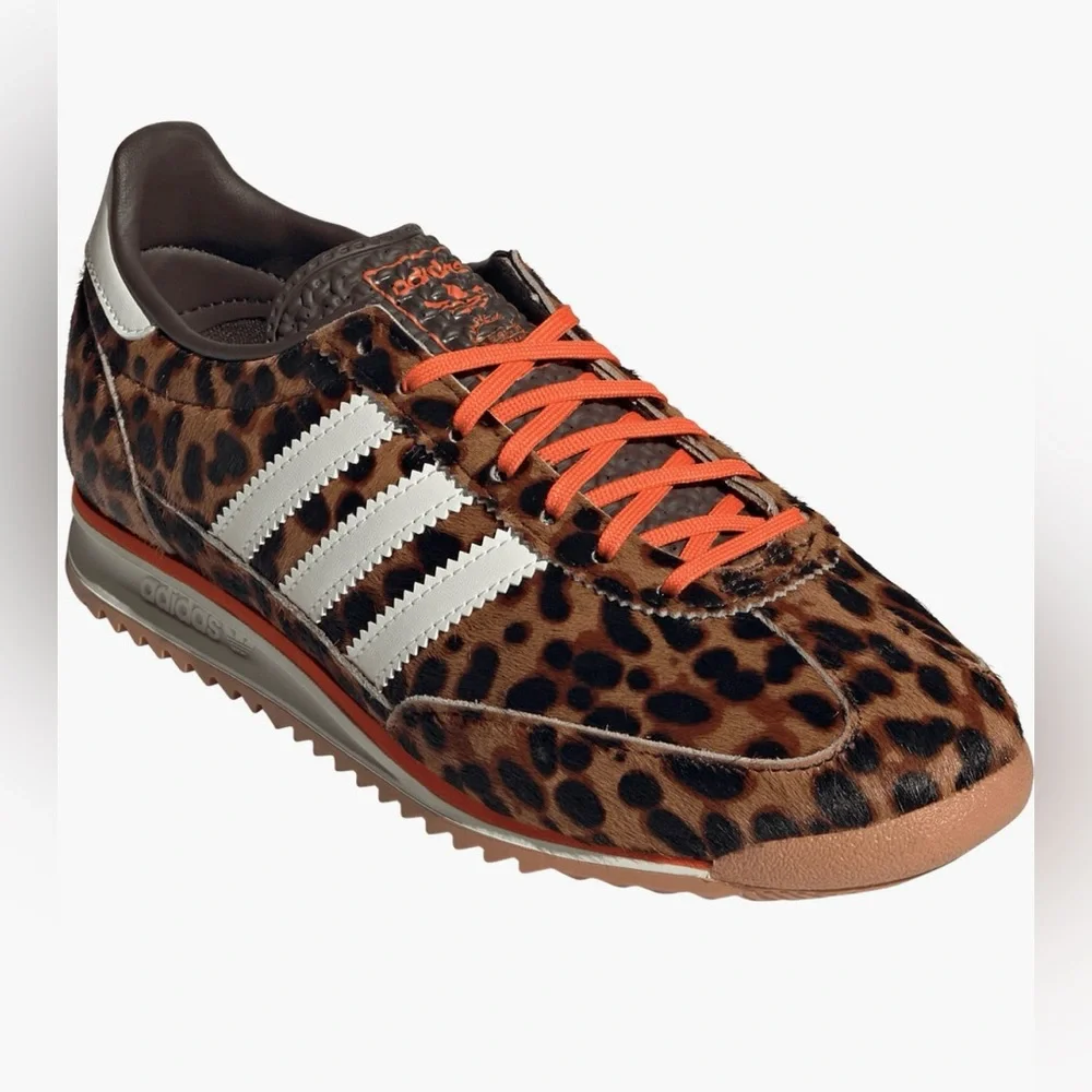 adidas SL 72 OG Leopard Print Impact Orange Sneaker New NWT - Picture 1 of 16